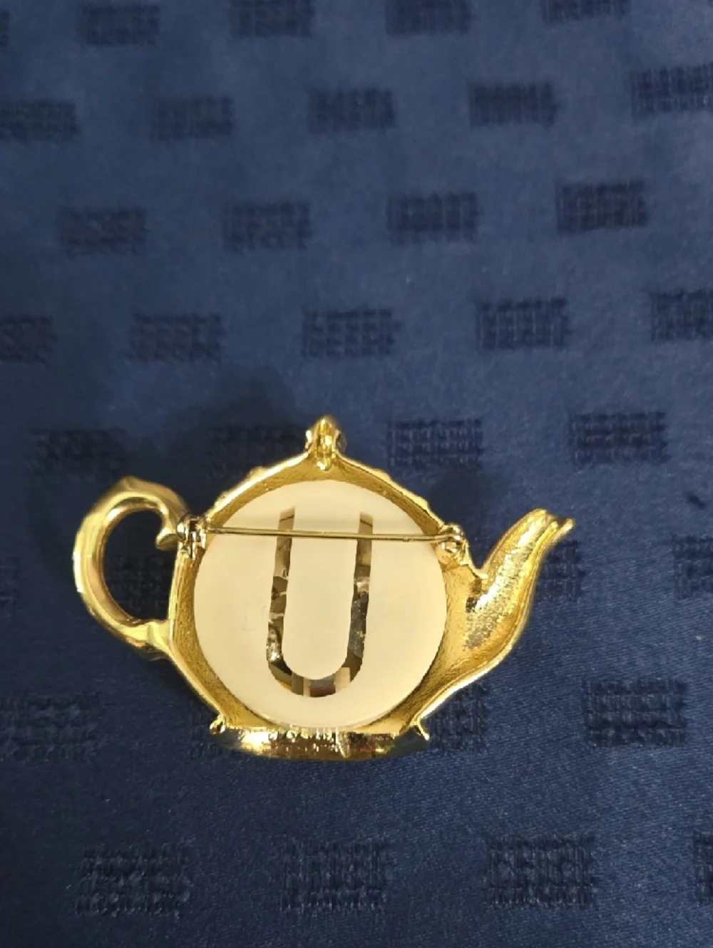 Brooch Gold Floral Teapot